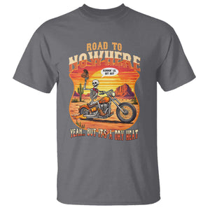 Funny Route Highway 66 Biker Skeleton T Shirt Road To Adventure TS12 Charcoal Print Your Wear