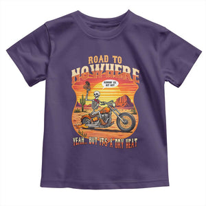 Funny Route Highway 66 Biker Skeleton Toddler T Shirt Road To Adventure TS12 Purple Print Your Wear