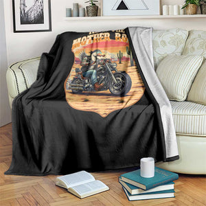 Funny Route Highway 66 Goose Biker Throw Blanket Ride The Mother Road