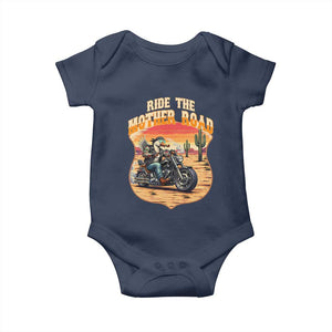 Funny Route Highway 66 Goose Biker Baby Onesie Ride The Mother Road TS12 Navy Print Your Wear