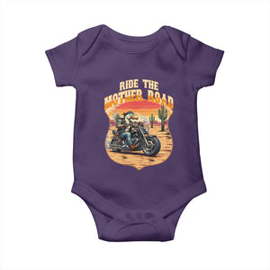 Funny Route Highway 66 Goose Biker Baby Onesie Ride The Mother Road TS12 Purple Print Your Wear