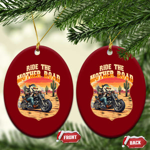 Funny Route Highway 66 Goose Biker Ceramic Ornament Ride The Mother Road TS12 Print Your Wear