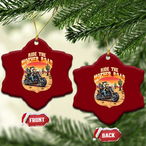 Funny Route Highway 66 Goose Biker Ceramic Ornament Ride The Mother Road TS12 Print Your Wear