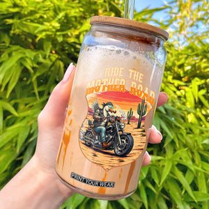 Funny Route Highway 66 Goose Biker Glass Can Ride The Mother Road