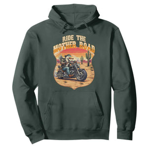 Funny Route Highway 66 Goose Biker Hoodie Ride The Mother Road