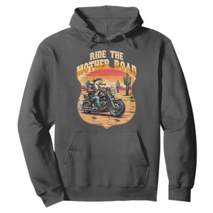 Funny Route Highway 66 Goose Biker Hoodie Ride The Mother Road