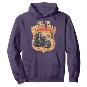 Funny Route Highway 66 Goose Biker Hoodie Ride The Mother Road
