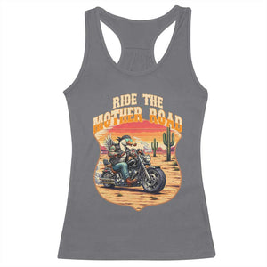 Funny Route Highway 66 Goose Biker Racerback Tank Top Ride The Mother Road TS12 Charcoal Print Your Wear