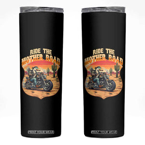 Funny Route Highway 66 Goose Biker Skinny Tumbler Ride The Mother Road TS12 Black Print Your Wear