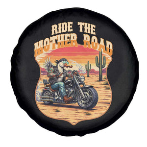 Funny Route Highway 66 Goose Biker Spare Tire Cover Ride The Mother Road TS12 Print Your Wear