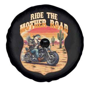 Funny Route Highway 66 Goose Biker Spare Tire Cover Ride The Mother Road TS12 Print Your Wear