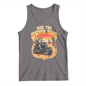 Funny Route Highway 66 Goose Biker Tank Top Ride The Mother Road TS12 Deep Heather Print Your Wear