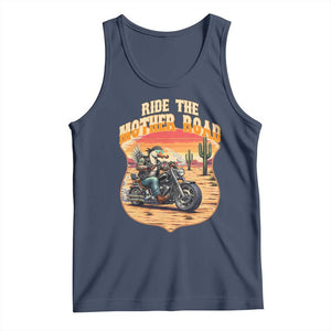 Funny Route Highway 66 Goose Biker Tank Top Ride The Mother Road TS12 Navy Print Your Wear