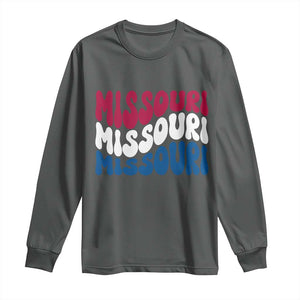 The Show Me State Pride Long Sleeve Shirt Gift For Missouri Lovers TS12 Dark Heather Print Your Wear