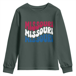 The Show Me State Pride Youth Sweatshirt Gift For Missouri Lovers TS12 Dark Forest Green Print Your Wear