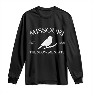 Vintage Blue Bird Missouri Long Sleeve Shirt The Show Me State Pride TS12 Black Print Your Wear