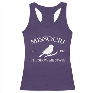 Vintage Blue Bird Missouri Racerback Tank Top The Show Me State Pride TS12 Purple Print Your Wear