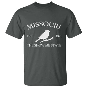 Vintage Blue Bird Missouri T Shirt The Show Me State Pride TS12 Dark Heather Print Your Wear