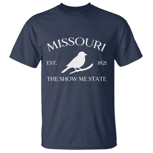 Vintage Blue Bird Missouri T Shirt The Show Me State Pride TS12 Navy Print Your Wear