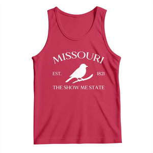 Vintage Blue Bird Missouri Tank Top The Show Me State Pride TS12 Red Print Your Wear