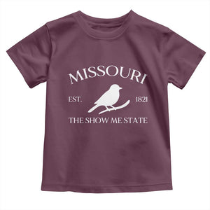 Vintage Blue Bird Missouri Toddler T Shirt The Show Me State Pride TS12 Maroon Print Your Wear