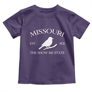 Vintage Blue Bird Missouri Toddler T Shirt The Show Me State Pride TS12 Purple Print Your Wear