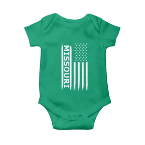 USA Flag Missouri State Pride Baby Onesie Missourian Pride TS12 Irish Green Print Your Wear