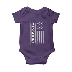 USA Flag Missouri State Pride Baby Onesie Missourian Pride TS12 Purple Print Your Wear