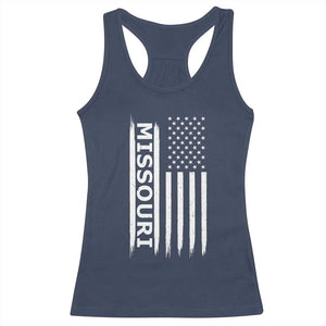USA Flag Missouri State Pride Racerback Tank Top Missourian Pride TS12 Navy Print Your Wear