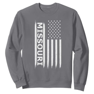 USA Flag Missouri State Pride Sweatshirt Missourian Pride TS12 Charcoal Print Your Wear