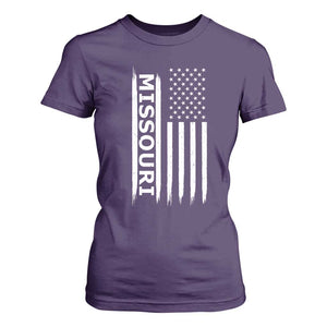 USA Flag Missouri State Pride T Shirt For Women Missourian Pride TS12 Purple Print Your Wear