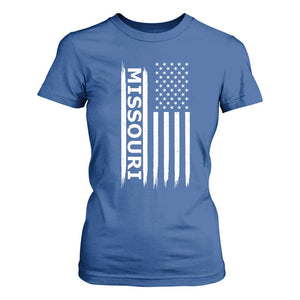 USA Flag Missouri State Pride T Shirt For Women Missourian Pride TS12 Royal Blue Print Your Wear