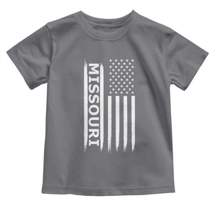 USA Flag Missouri State Pride Toddler T Shirt Missourian Pride TS12 Charcoal Print Your Wear