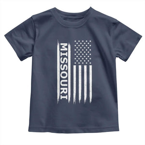 USA Flag Missouri State Pride Toddler T Shirt Missourian Pride TS12 Navy Print Your Wear