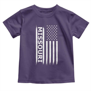 USA Flag Missouri State Pride Toddler T Shirt Missourian Pride TS12 Purple Print Your Wear