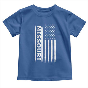 USA Flag Missouri State Pride Toddler T Shirt Missourian Pride TS12 Royal Blue Print Your Wear