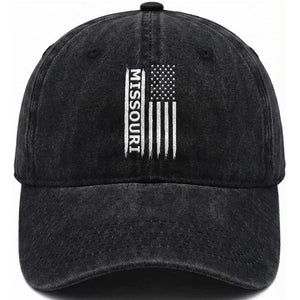 USA Flag Missouri State Pride Washed Cotton Baseball Cap Missourian Pride TS12 Print Your Wear