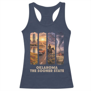 The Sooner State Pride Racerback Tank Top Gift for Oklahomans TS12 Navy Print Your Wear