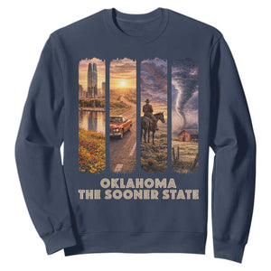 The Sooner State Pride Sweatshirt Gift for Oklahomans TS12 Navy Print Your Wear