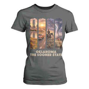 The Sooner State Pride T Shirt For Women Gift for Oklahomans TS12 Dark Heather Print Your Wear