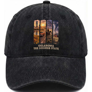 The Sooner State Pride Washed Cotton Baseball Cap Gift for Oklahomans TS12 Print Your Wear