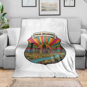 Route Highway 66 Tulsa Oklahoma Throw Blanket Mother Road Travel Gift