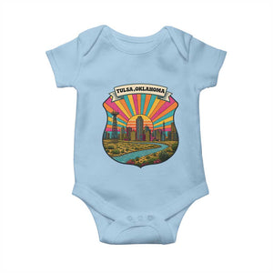 Route Highway 66 Tulsa Oklahoma Baby Onesie Mother Road Travel Gift TS12 Light Blue Print Your Wear