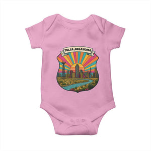 Route Highway 66 Tulsa Oklahoma Baby Onesie Mother Road Travel Gift TS12 Light Pink Print Your Wear