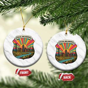 Route Highway 66 Tulsa Oklahoma Ceramic Ornament Mother Road Travel Gift TS12 1pc White Marble Print Your Wear