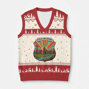 Route Highway 66 Tulsa Oklahoma V-Neck Knit Sweater Vest Mother Road Travel Gift