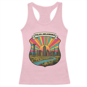 Route Highway 66 Tulsa Oklahoma Racerback Tank Top Mother Road Travel Gift TS12 Light Pink Print Your Wear