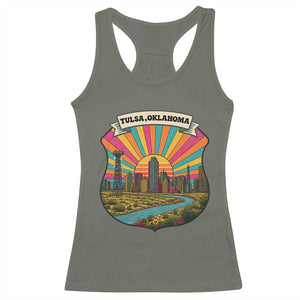 Route Highway 66 Tulsa Oklahoma Racerback Tank Top Mother Road Travel Gift TS12 Military Green Print Your Wear