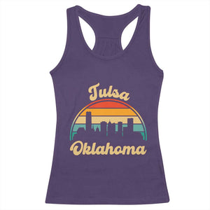 Vintage Tulsa Oklahoma Pride Racerback Tank Top Proud Oklahoman Gift TS12 Purple Print Your Wear