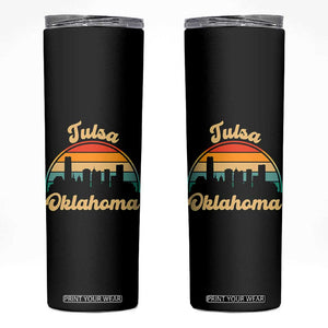 Vintage Tulsa Oklahoma Pride Skinny Tumbler Proud Oklahoman Gift TS12 Black Print Your Wear